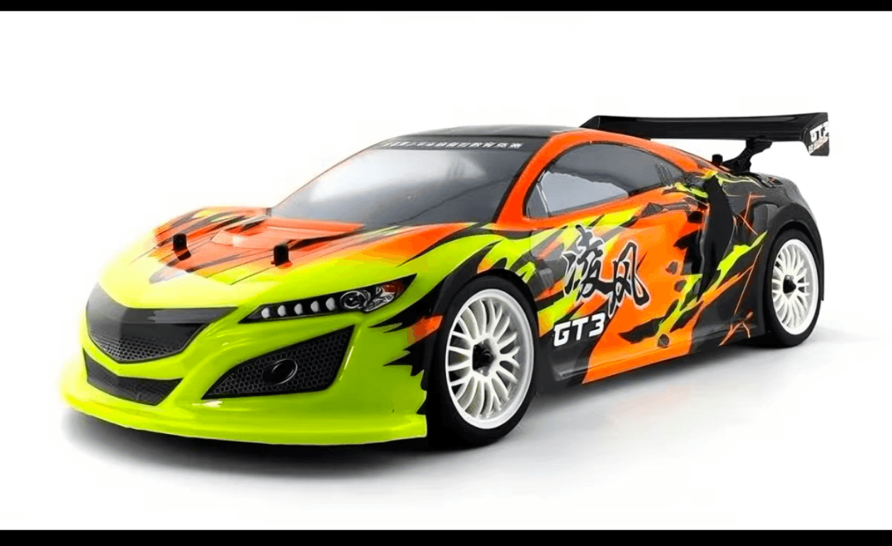 YDT203 GT3 1/10 4WD touring car in lime and orange